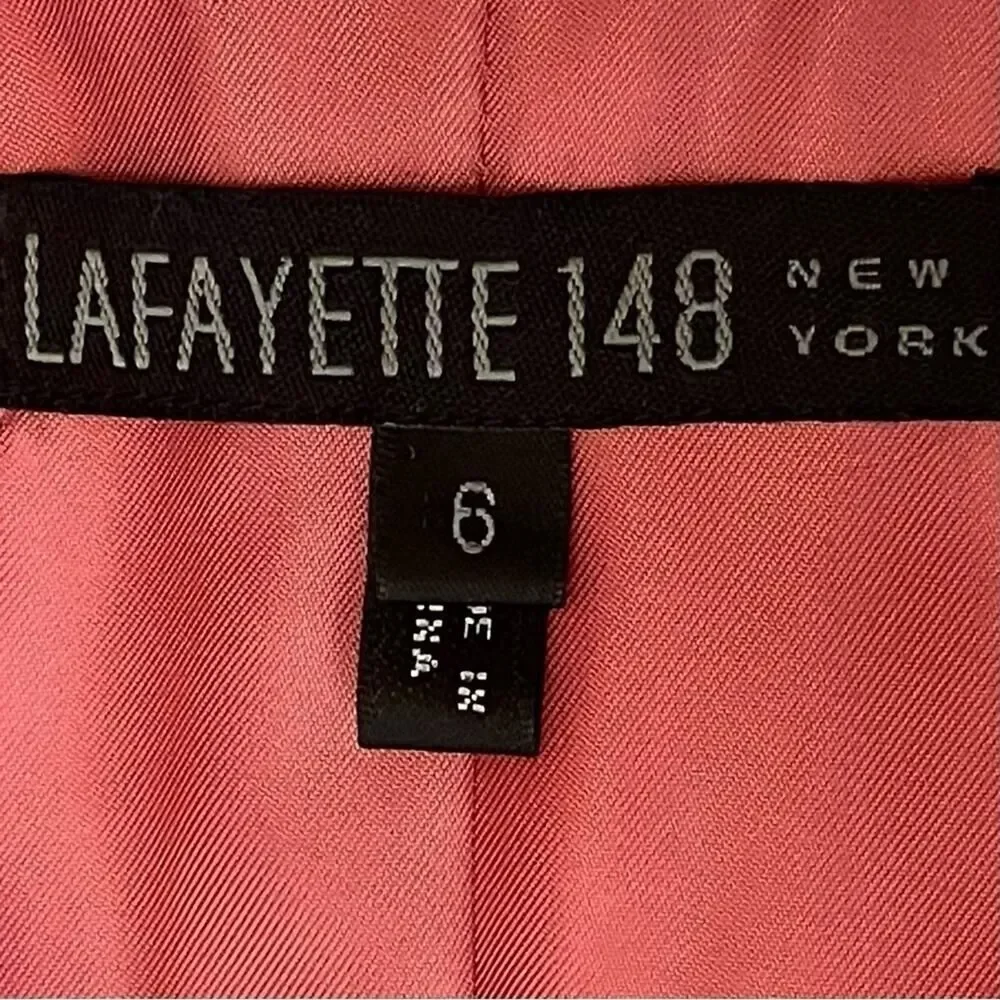 Lafayette 148 New York Pink Silk Long Sleeve Jacket NWOT Size 6